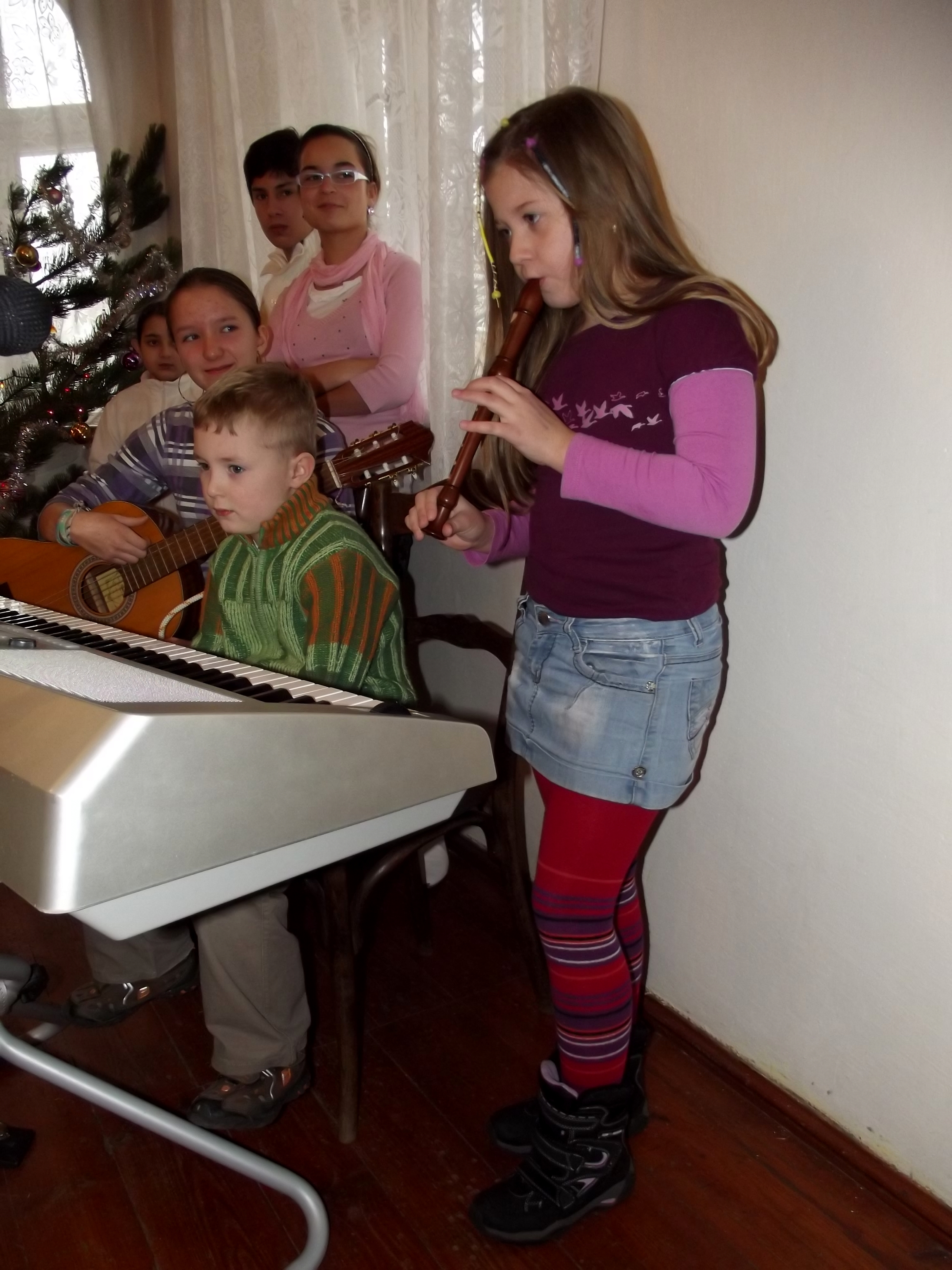 Kristýnka nám moc hezky zahrála na flétnu.